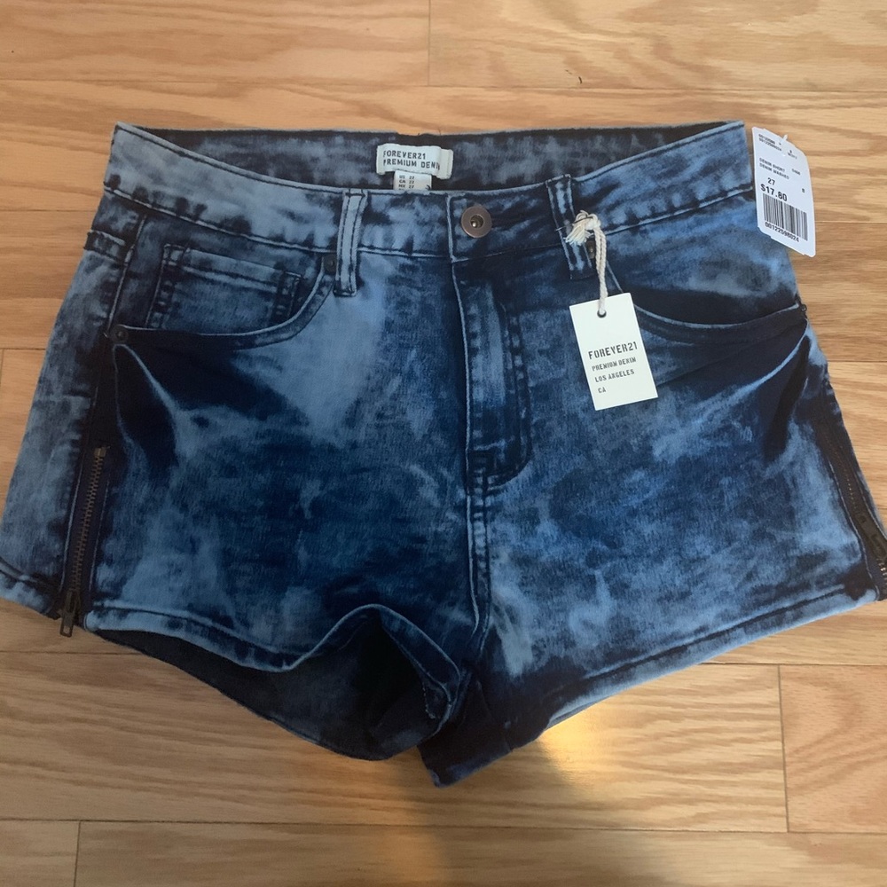 Acid Wash Midrise Jean Shorts